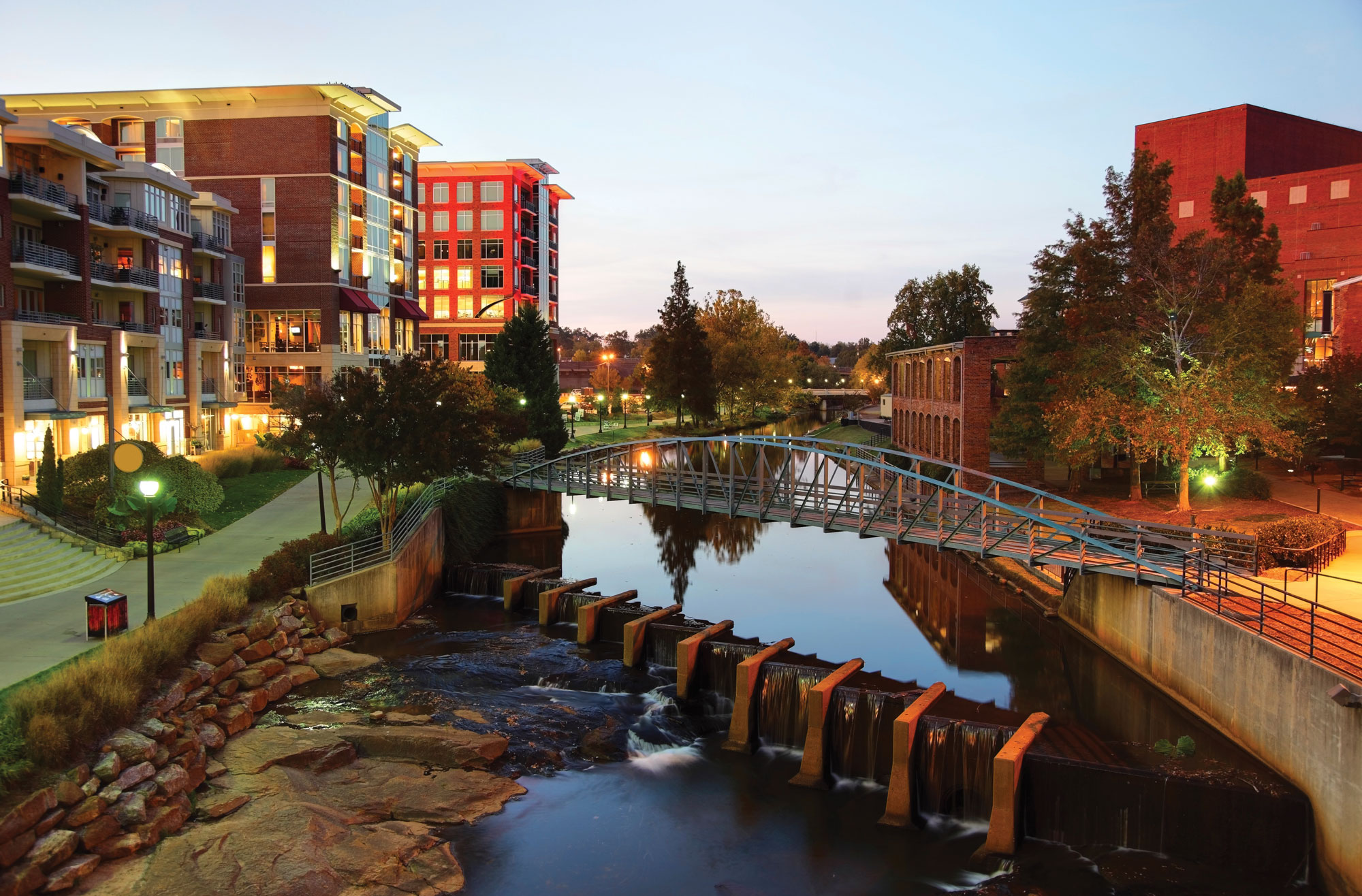 Greenville SC at night