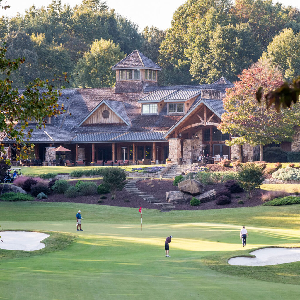 Club house and practice facility at The Cliffs Keowee Vineyards Golf Course in South Carolina