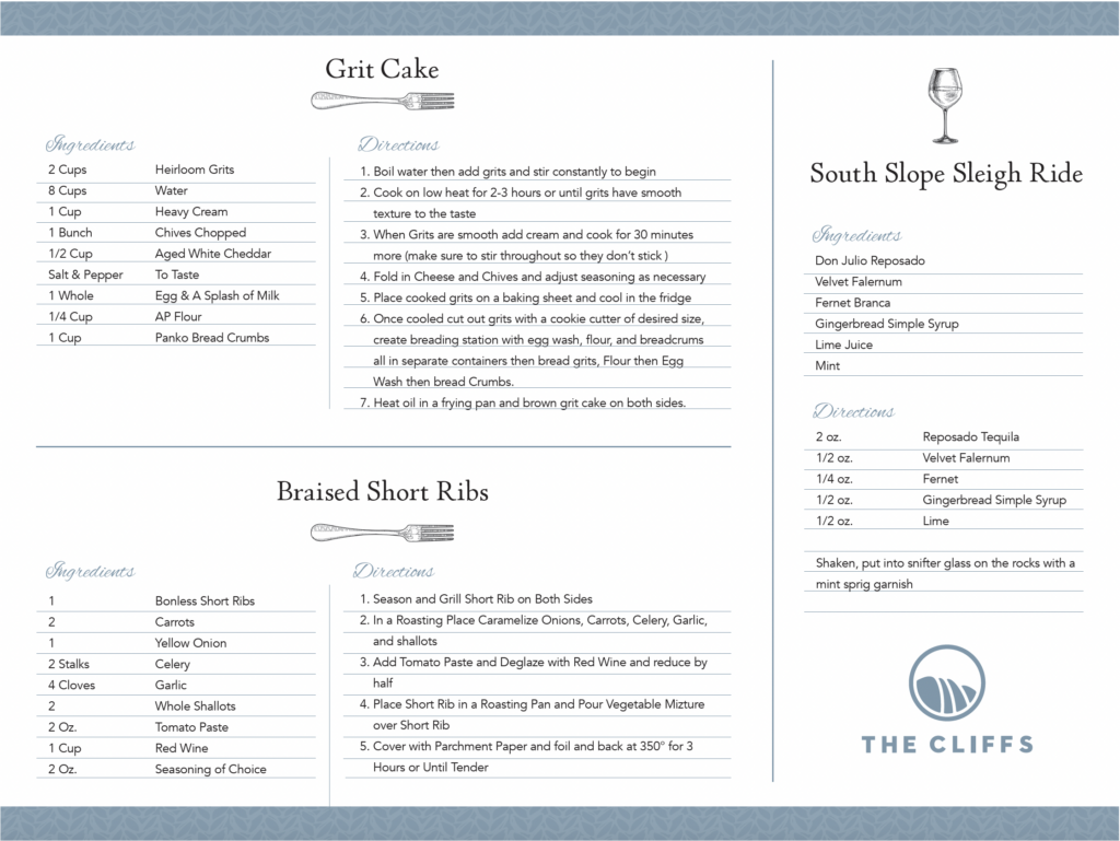 Short Ribs Recipe Card